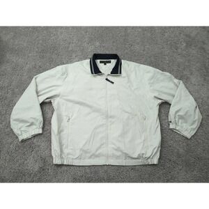 Tommy Hilfiger Golf Jacket Mens XXL White Full Zip Windbreaker Poly Lined